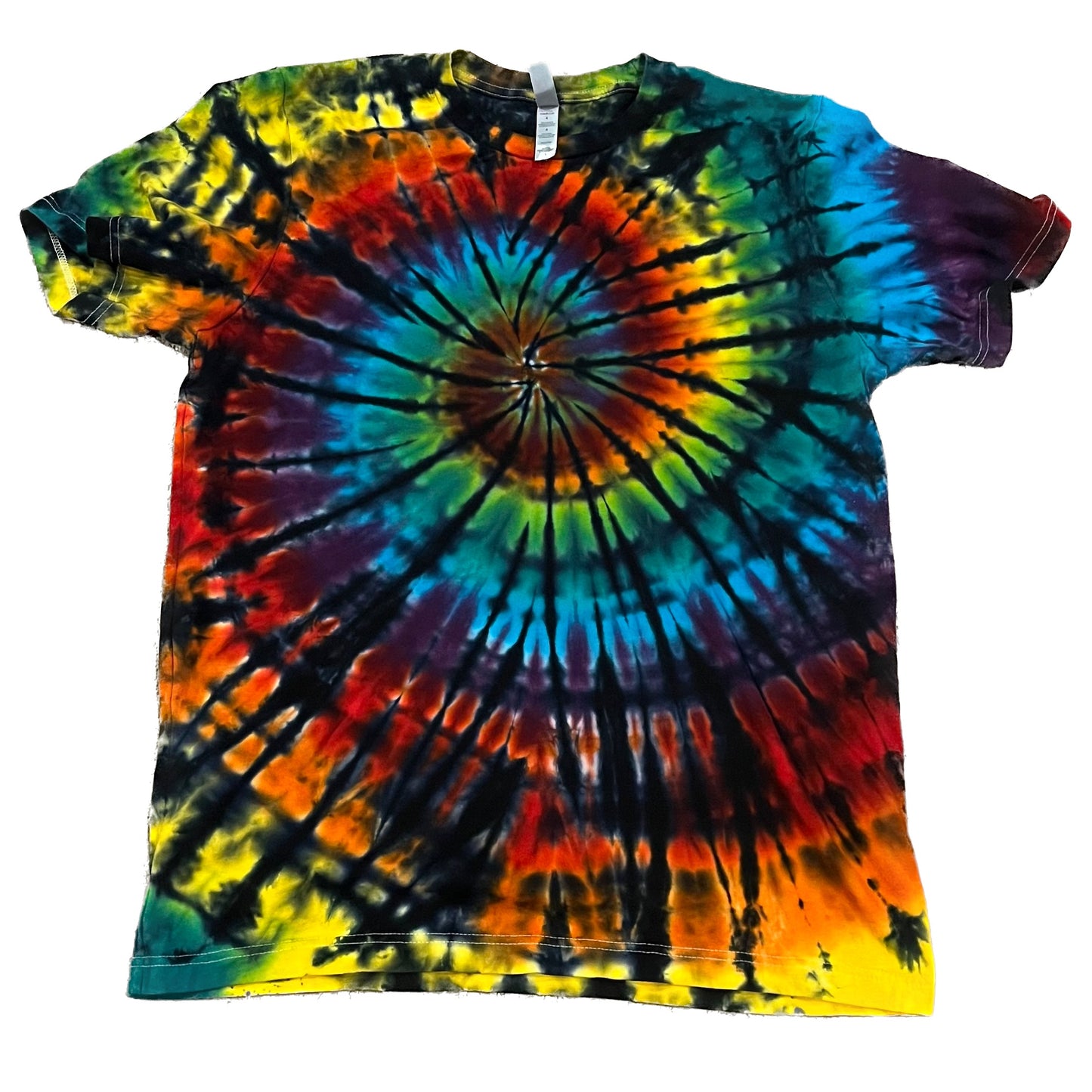 Trippy Hippie Rainbow Spiral Starburst Tie-Dye T-Shirt (Adult Small-5XL)