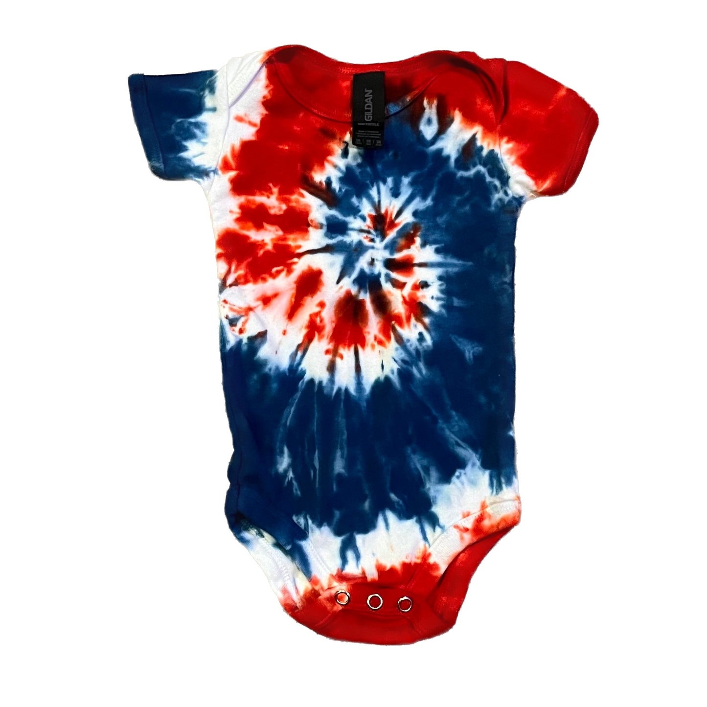 Red, White & Blue Spiral Tie Dye Onesie - 3-6 MONTHS