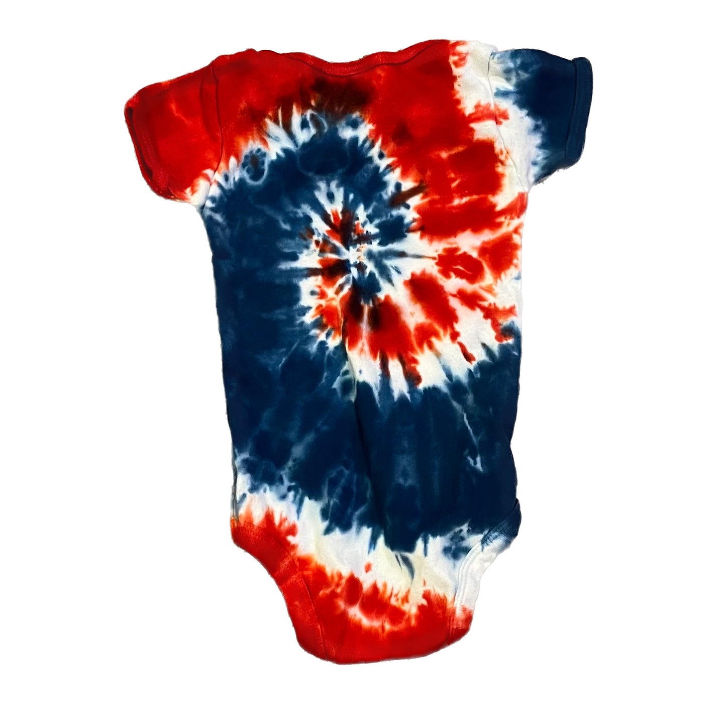 Red, White & Blue Spiral Tie Dye Onesie - 3-6 MONTHS