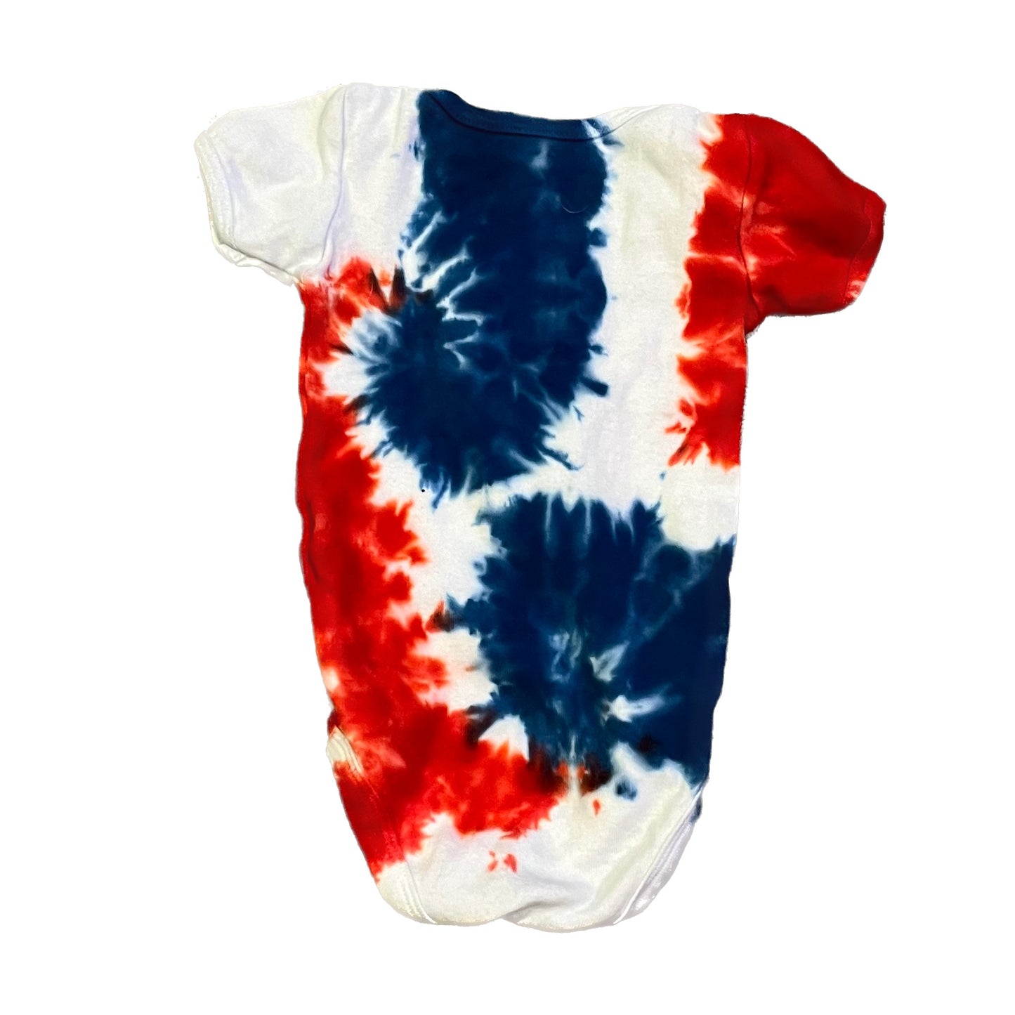 Red, White & Blue Double Spiral Tie Dye Onesie - 3-6 MONTHS