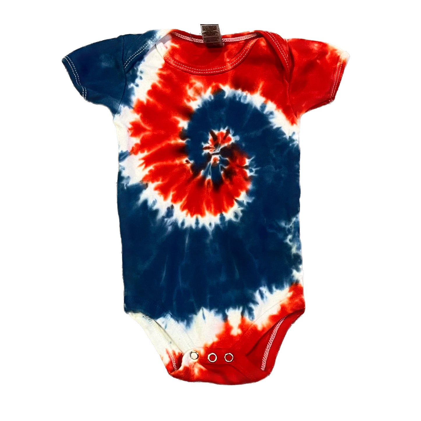 Red, White & Blue Spiral Tie Dye Onesie - 6-12 MONTHS