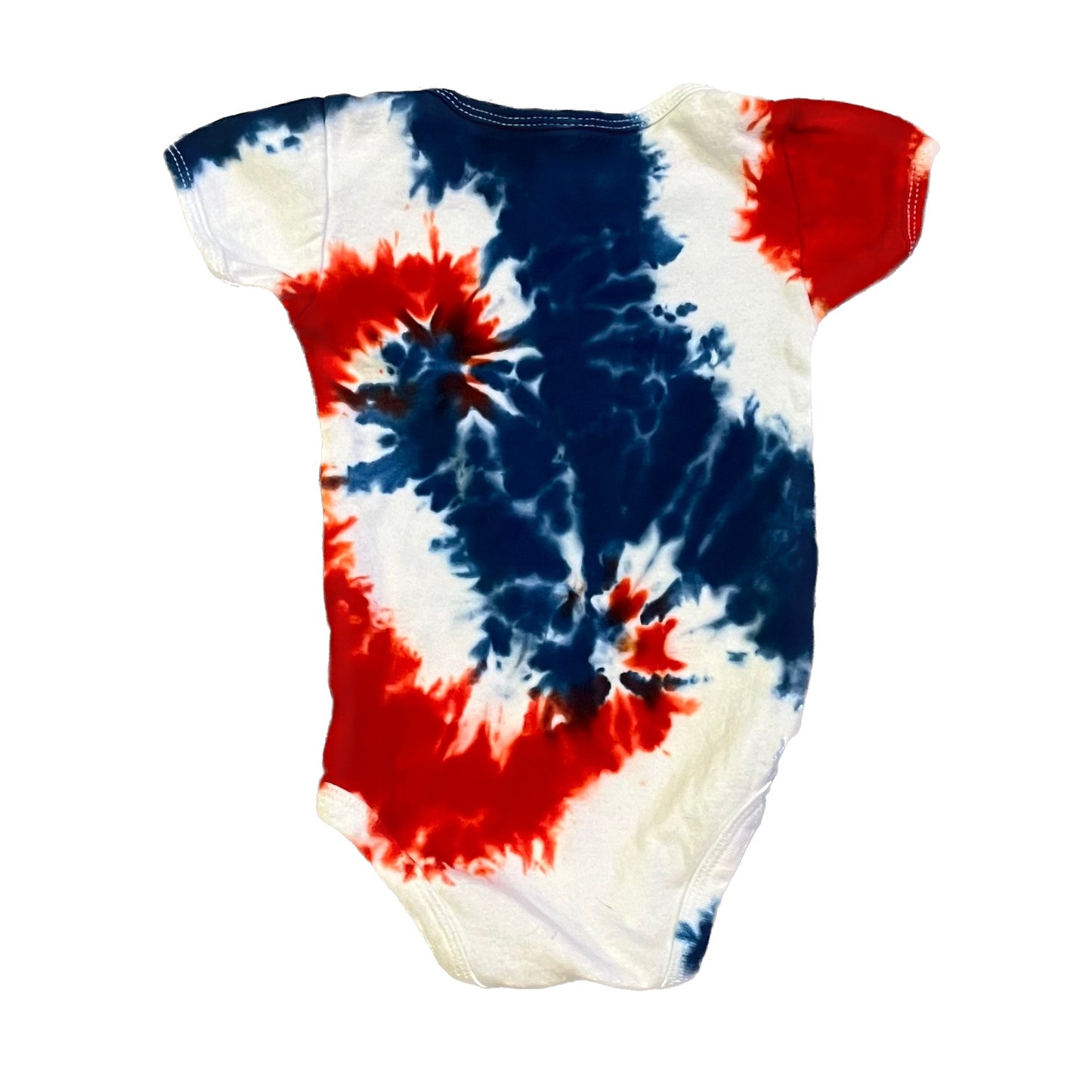 Red, White & Blue Double Spiral Tie Dye Onesie - 6-12 MONTHS