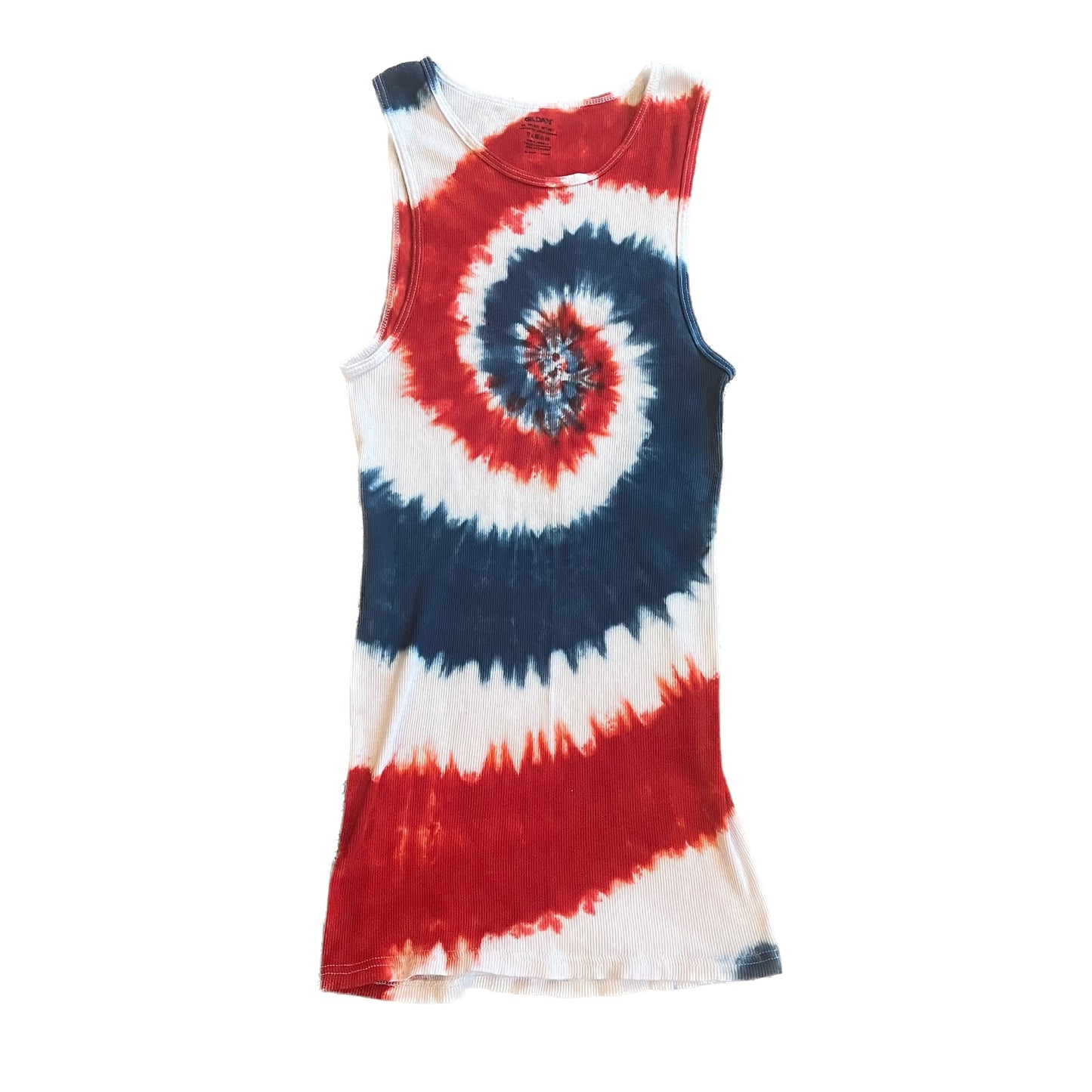 Red, White & Blue Spiral Tie Dye Tank Top - ADULT SMALL - X-LARGE