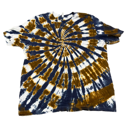 Navy & Brown Starburst Tie Dye T-shirt - ADULT 3XL