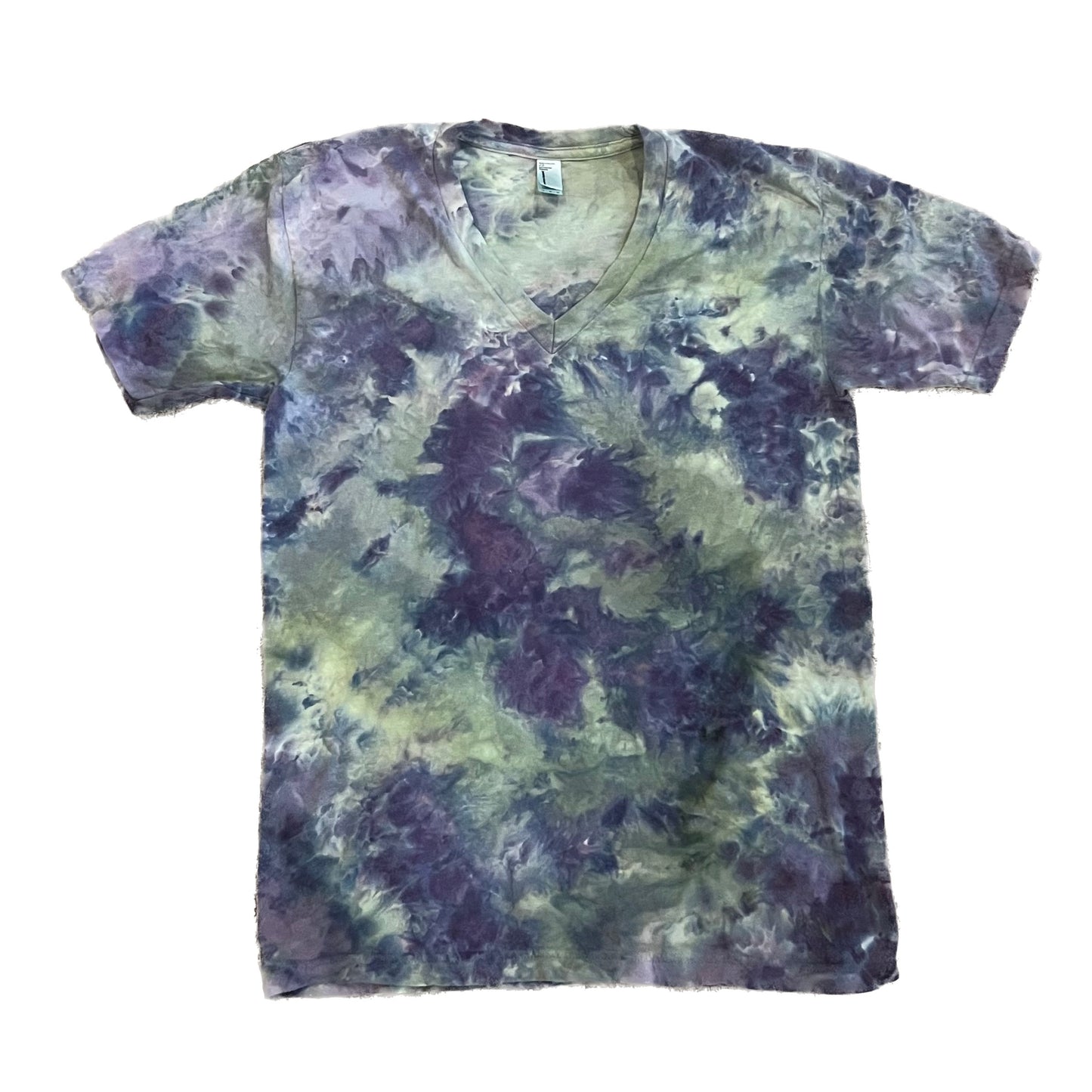 Ocean Mist Ice-Dyed Tie-Dye T-Shirt (Adult Medium, V-Neck)