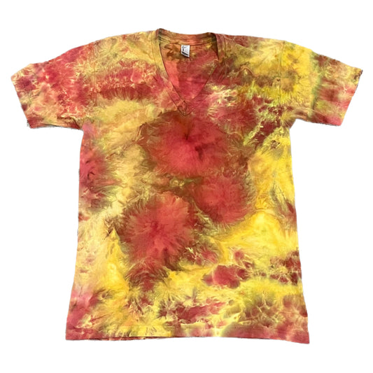 The Phoenix Ice-Dyed Tie-Dye T-Shirt (Adult Medium, V-Neck)