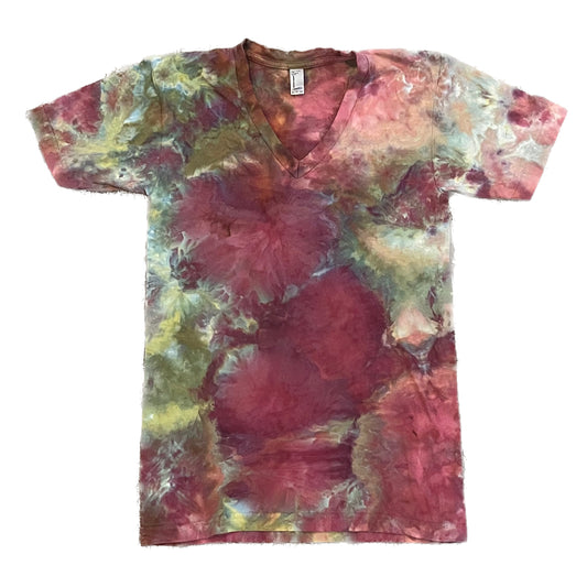 Warrior Princess Ice-Dyed Tie-Dye T-Shirt (Adult Small, V-Neck)