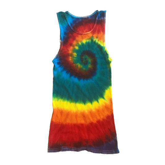 Rainbow Spiral Tie Dye Tank Top - ADULT LARGE