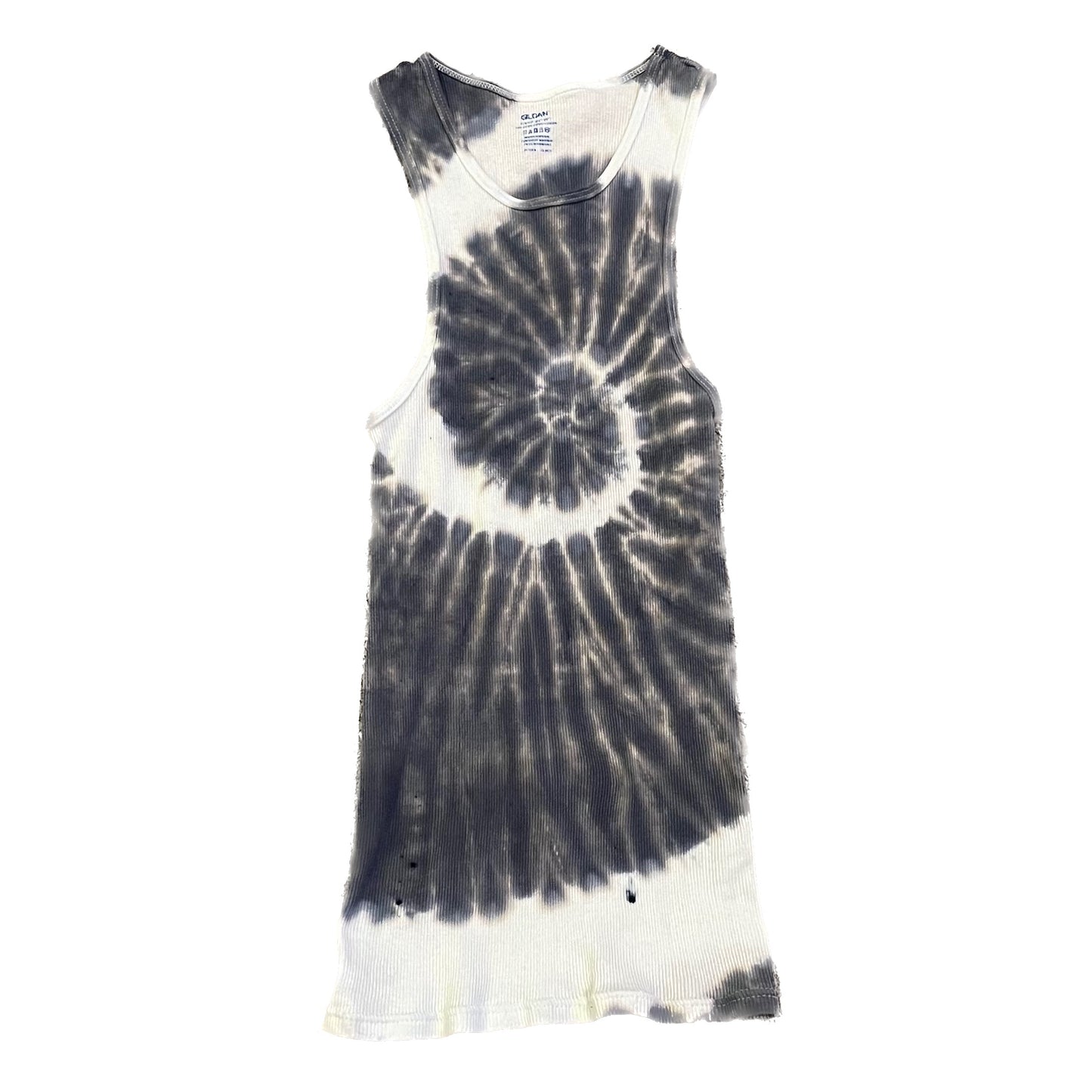 Monochrome Spiral Tie Dye Tank Top - ADULT SMALL