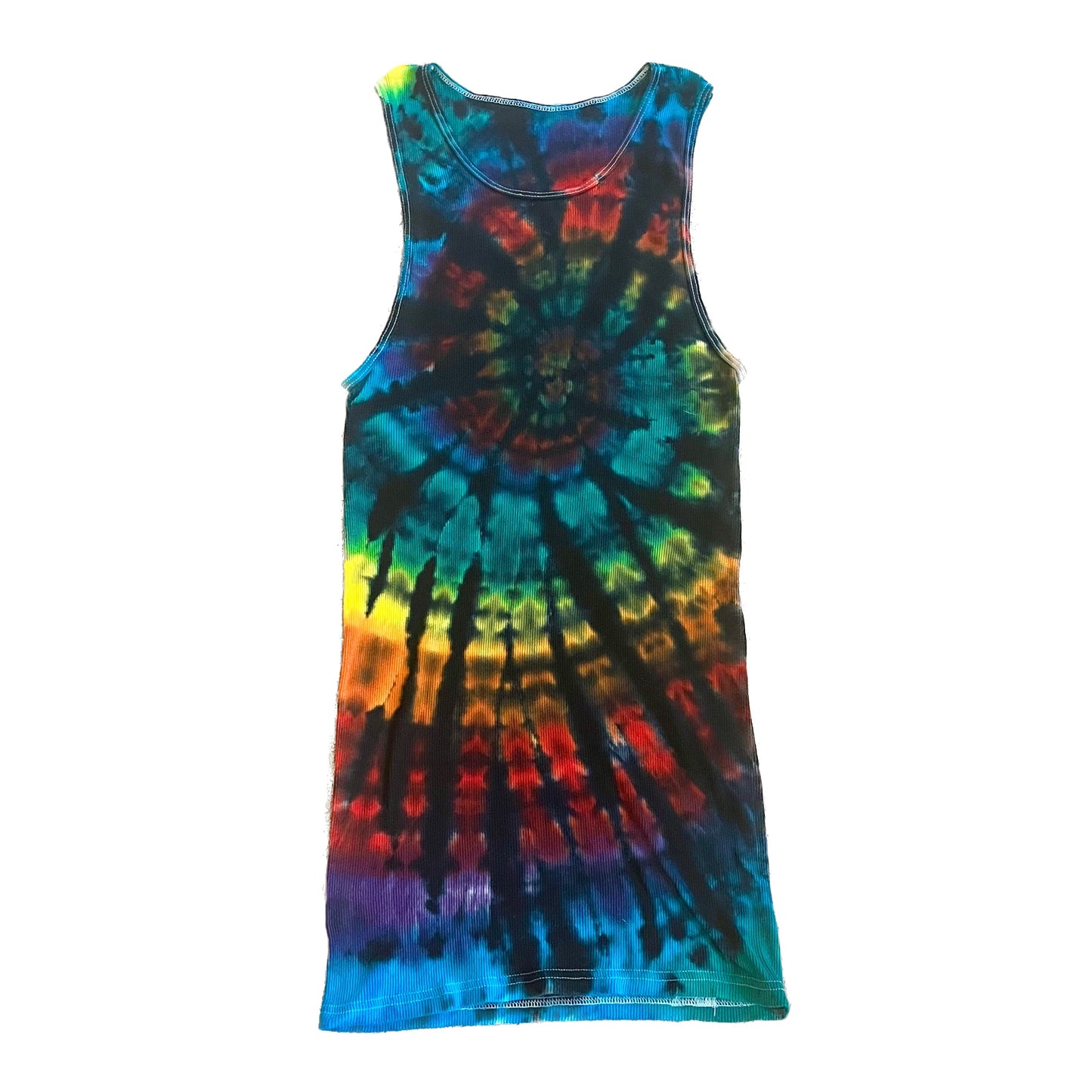 Colorful Starburst Spiral Tie Dye Tank Top - ADULT X-LARGE