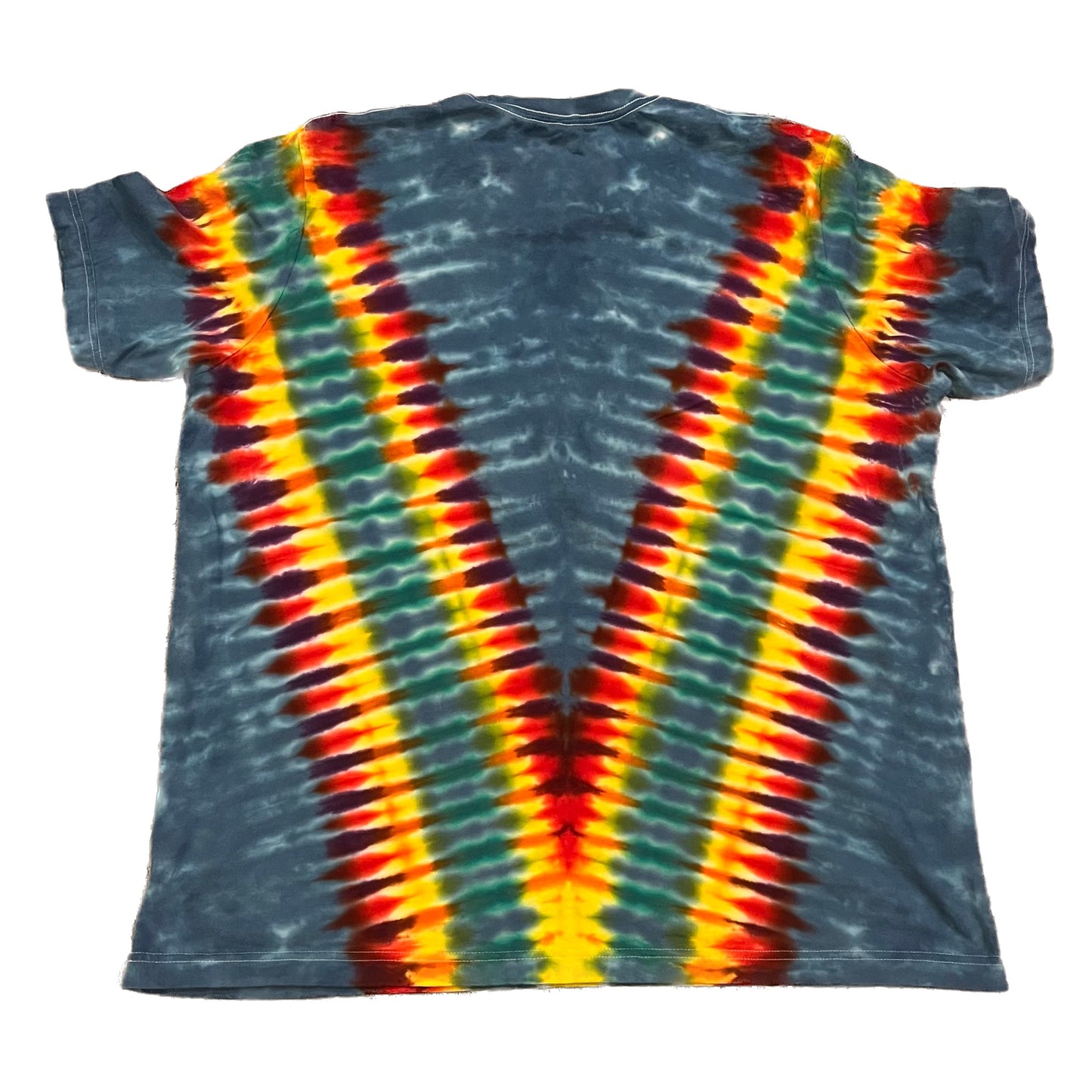 Faded Blue Colorful Chevron Tie Dye T-shirt - ADULT XXL