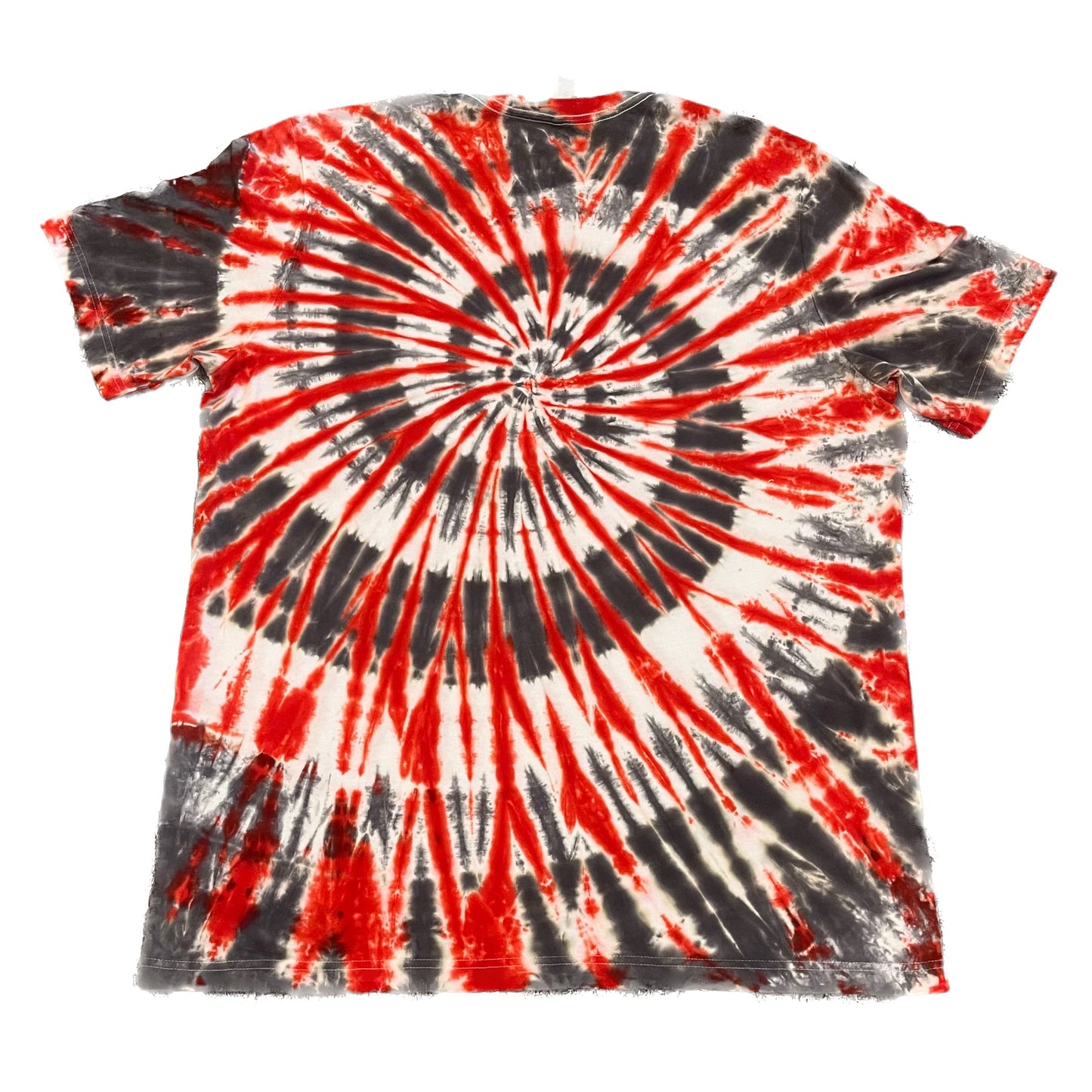 Gray Spiral & Red Starburst Tie-Dye T-Shirt (Adult 2XL)