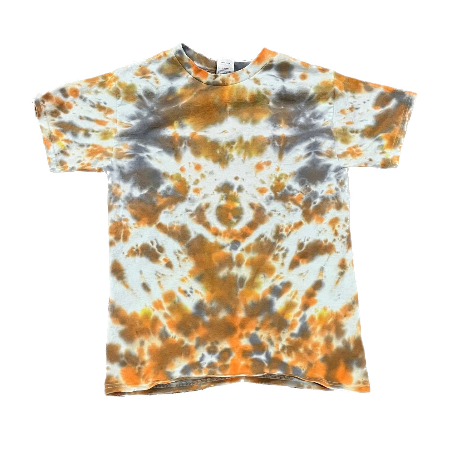 Orange and Gray Heart (on the back; UT) Tie Dye T-shirt - YOUTH LARGE (14-16)