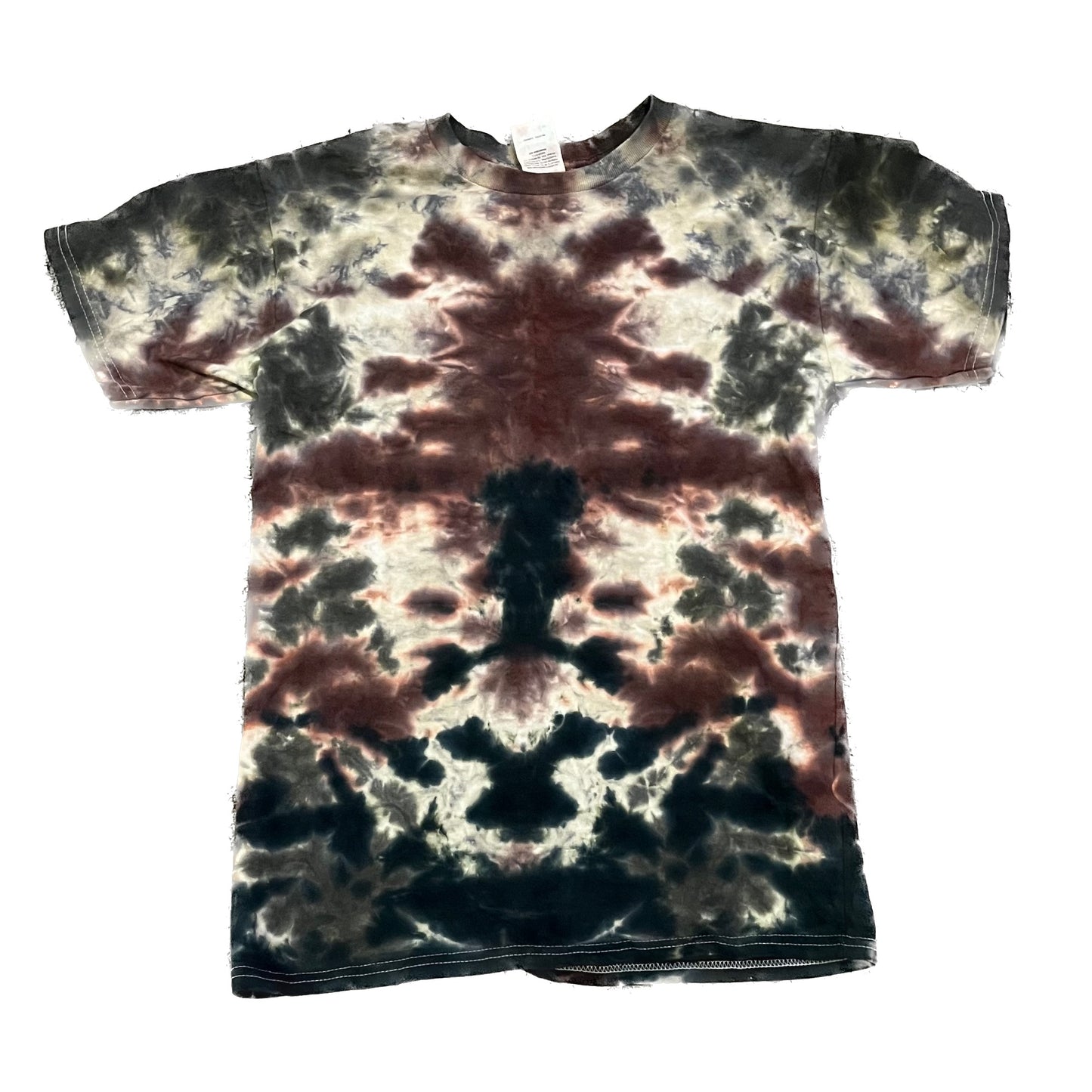 Earth-Tone Scrunch Tie Dye T-shirt - YOUTH LARGE (14-16)