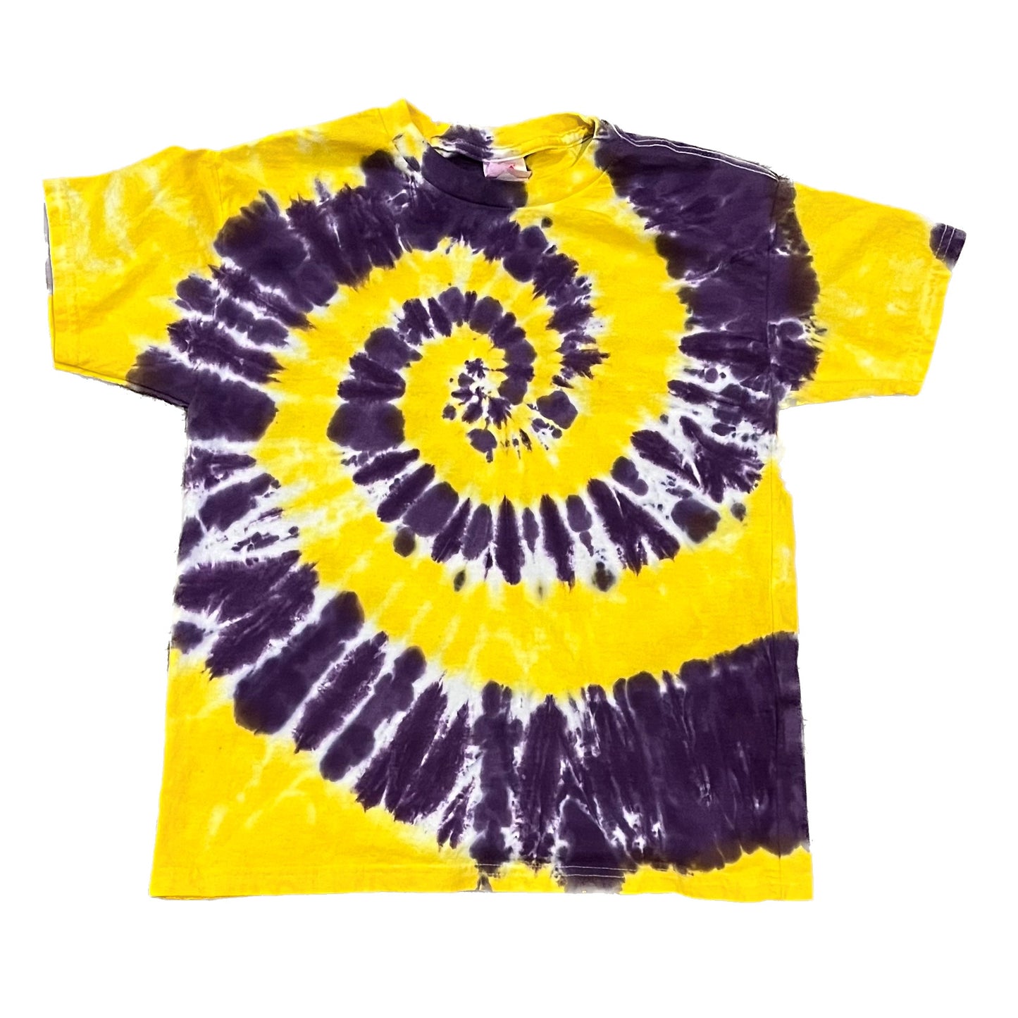 Purple & Gold (LSU) Spiral Tie Dye T-shirt - YOUTH MEDIUM (10-12)