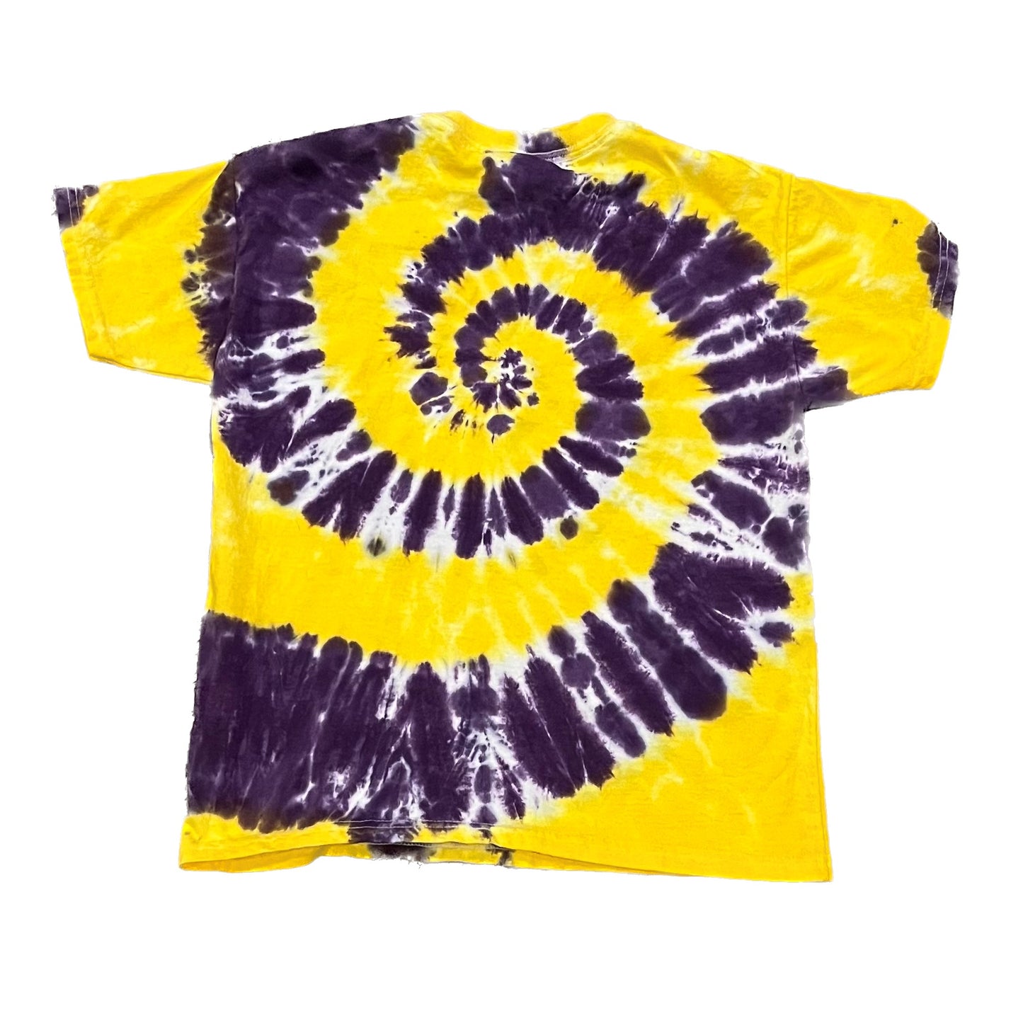 Purple & Gold (LSU) Spiral Tie Dye T-shirt - YOUTH MEDIUM (10-12)