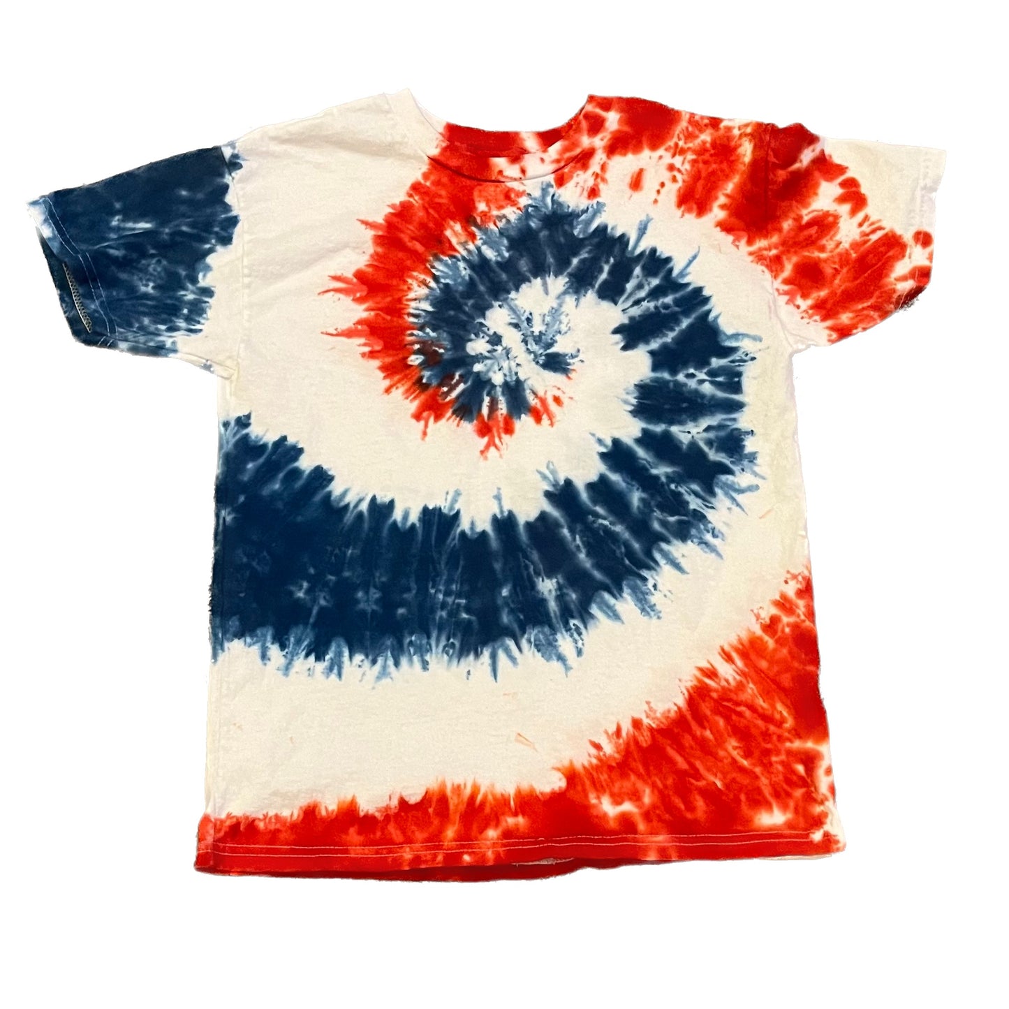 Red, White & Blue Spiral Tie Dye T-shirt - YOUTH X-SMALL - YOUTH LARGE