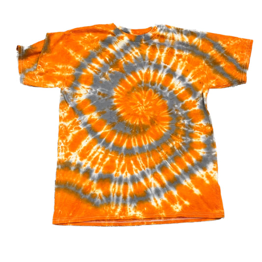 Orange & Gray Cyclone Tie Dye T-shirt - YOUTH XL (18-20)