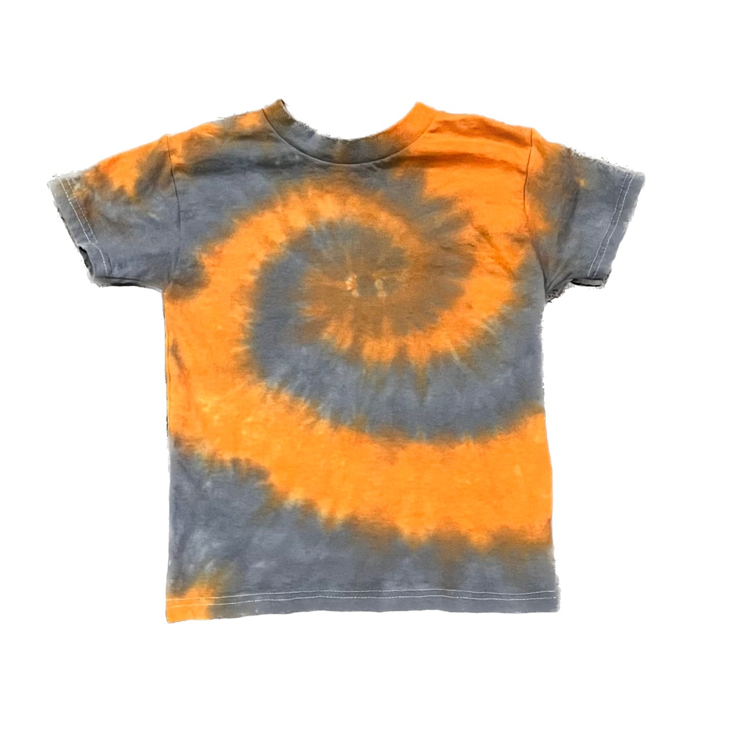 Orange & Gray Spiral Tie Dye T-shirt - YOUTH X-SMALL (2-4)