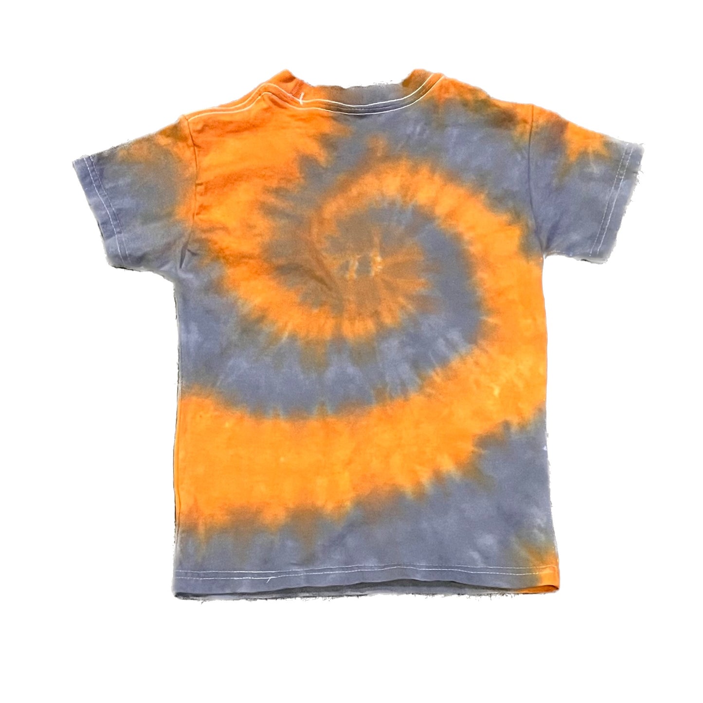 Orange & Gray Spiral Tie Dye T-shirt - YOUTH X-SMALL (2-4)