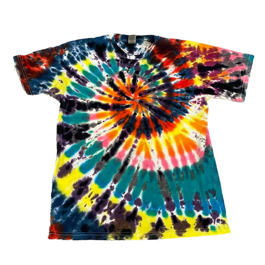 Colorful Starburst Spiral Tie Dye T-shirt - ADULT MEDIUM