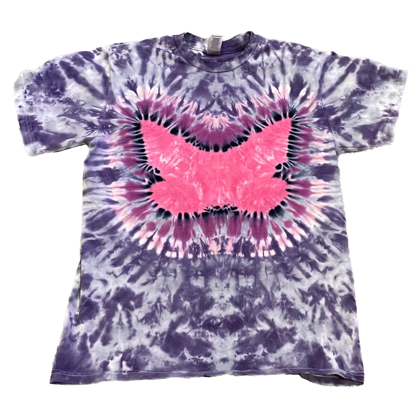 Pink Butterfly Tie Dye T-shirt - ADULT MEDIUM