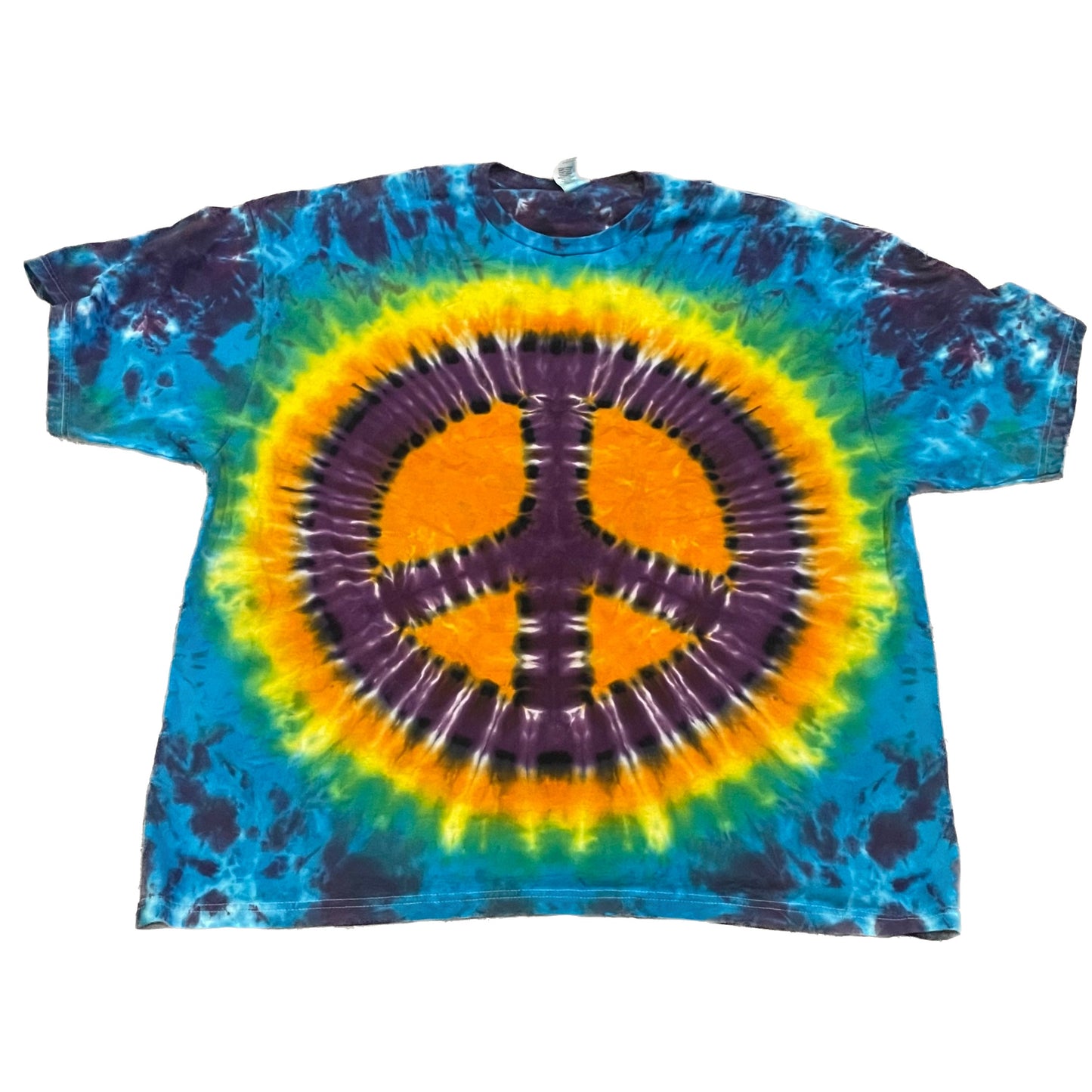 Purple Peace Sign Tie Dye T-shirt - ADULT XXXL